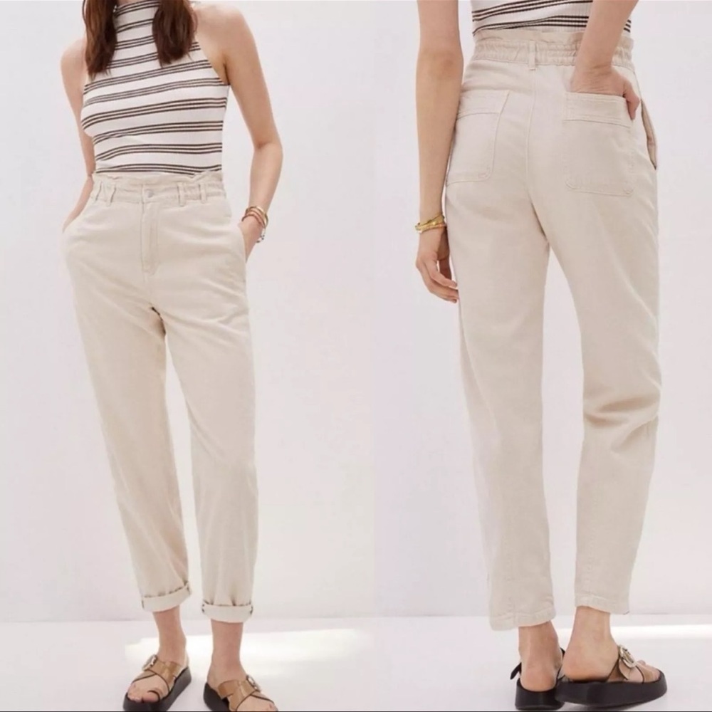 Pilcro x Anthropologie The Paper Bag Boyfriend Jeans In Light Tan Size 30